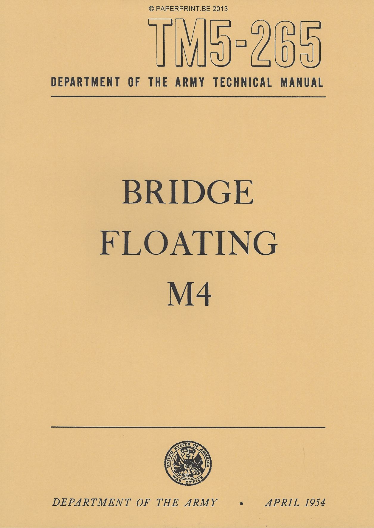 TM 5-265 US BRIDGE FLOATING M4 (GMC BOLSTER TRUCK)